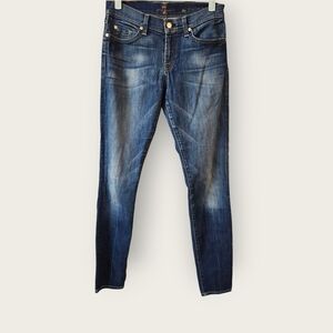 7 For All Mankind Women Gwenevere Blue Skinny Jeans Sz 27